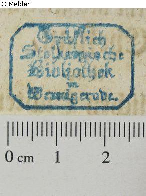 Stempelvariante der Fürst zu Stolberg-Wernigerodeschen Bibliothek